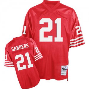 Mitchell et Ness San Francisco 49ers # 21 Deion Sanders authentique équipe rouge couleur Throwback NFL Maillot Magasin