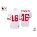 Mitchell and Ness San Francisco 49ers &16 Joe Montana Authentic White Throwback NFL Jersey