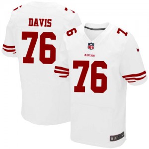 Hommes Nike San Francisco 49ers # 76 Anthony Davis Élite blanc NFL Maillot Magasin
