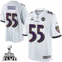 Youth Nike Baltimore Ravens &55 Terrell Suggs Elite White Super Bowl XLVII NFL Jersey