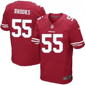 Hommes Nike San Francisco 49ers # 55 Ahmad Brooks élite rouge équipe NFL Maillot Magasin de couleur