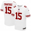 Men Nike San Francisco 49ers &15 Michael Crabtree Elite White NFL Jersey