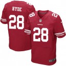 Men Nike San Francisco 49ers &28 Carlos Hyde Elite Red Team Color NFL Jersey