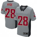 Men Nike San Francisco 49ers &28 Carlos Hyde Elite Grey Shadow NFL Jersey