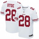 Men Nike San Francisco 49ers &28 Carlos Hyde Elite White NFL Jersey