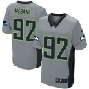Men Nike Seattle Seahawks &92 Brandon Mebane Elite Grey Shadow NFL Jersey