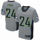 Men Nike Seattle Seahawks &24 Marshawn Lynch Elite Grey Shadow NFL Jersey
