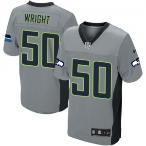 Hommes Nike Seattle Seahawks # 50 K.J. Wright élite gris ombre NFL Maillot Magasin