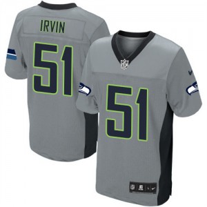 Hommes Nike Seattle Seahawks # 51 Bruce Irvin Élite gris ombre NFL Maillot Magasin