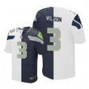 Men Nike Seattle Seahawks &3 Russell Wilson Elite Team/Road Two Tone NFL Jersey