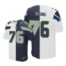 Men Nike Seattle Seahawks &76 Russell Okung Elite Team/Road Two Tone NFL Jersey