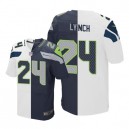 Men Nike Seattle Seahawks &24 Marshawn Lynch Elite Team/Road Two Tone NFL Jersey