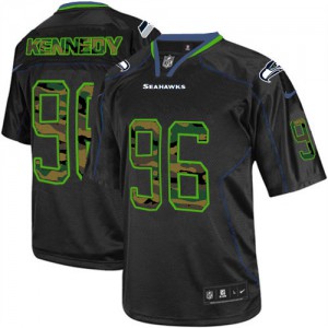Hommes Nike Seattle Seahawks # 96 Cortez Kennedy Élite noire Camo Fashion NFL Maillot Magasin