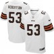Men Nike Cleveland Browns &53 Craig Robertson Elite White NFL Jersey