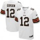 Men Nike Cleveland Browns &12 Josh Gordon Elite White NFL Jersey