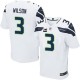 Men Nike Seattle Seahawks &3 Russell Wilson Elite White C Patch NFL Jersey