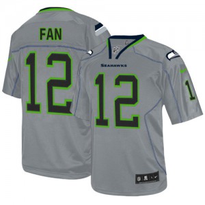 Hommes Nike Seattle Seahawks 12ème Fan élite Lights Out gris NFL Maillot Magasin