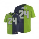Men Nike Seattle Seahawks &24 Marshawn Lynch Elite Team/Green Two Tone NFL Jersey