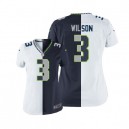 Women Nike Seattle Seahawks &3 Russell Wilson Elite Team/Road Two Tone NFL Jersey