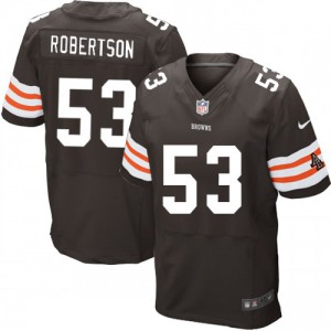 Hommes Nike Cleveland Browns # 53 Craig Robertson élite brun équipe NFL Maillot Magasin de couleur