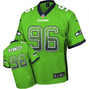 Hommes Nike Seattle Seahawks # 96 Cortez Kennedy élite vert Drift mode NFL Maillot Magasin
