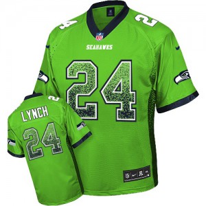 Hommes Nike Seattle Seahawks # 24 Marshawn Lynch élite vert Drift mode NFL Maillot Magasin