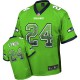 Men Nike Seattle Seahawks &24 Marshawn Lynch Elite Green Drift Fashion NFL Jersey