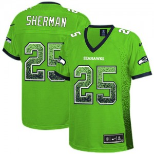 Femmes Nike Seattle Seahawks # 25 Richard Sherman élite vert Drift mode NFL Maillot Magasin