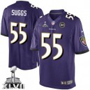Youth Nike Baltimore Ravens &55 Terrell Suggs Elite Purple Team Color Super Bowl XLVII NFL Jersey
