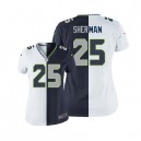 Women Nike Seattle Seahawks &25 Richard Sherman Elite Team/Road Two Tone NFL Jersey