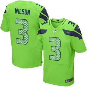 Hommes Nike Seattle Seahawks # 3 Russell Wilson Élite vert alternent NFL Maillot Magasin