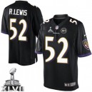 Youth Nike Baltimore Ravens &52 Ray Lewis Elite Black Alternate Super Bowl XLVII NFL Jersey