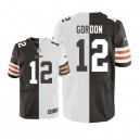 Men Nike Cleveland Browns &12 Josh Gordon Elite Team/Road Two Tone NFL Jersey