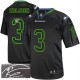 Men Nike Seattle Seahawks &3 Russell Wilson Elite Lights Out Black Autographed NFL Jersey