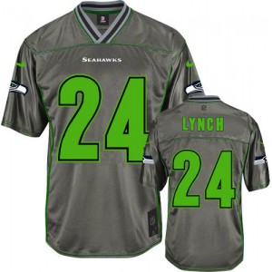 Hommes Nike Seattle Seahawks # 24 Marshawn Lynch élite gris Vapor NFL Maillot Magasin