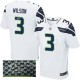 Men Nike Seattle Seahawks &3 Russell Wilson Elite White Autographed NFL Jersey
