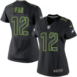 Femmes Nike Seattle Seahawks 12ème Fan Élite Noir Impact NFL Maillot Magasin