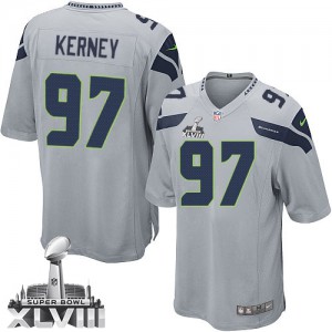 Jeunesse Nike Seattle Seahawks # 97 Patrick Kerney Élite gris XLVIII de rechange Super Bowl NFL Maillot Magasin Jeunesse Nike Seattle Seahawks # 97 Patrick Kerney Élite gris XLVIII de rechange Super Bowl NFL Maillot Magasin
