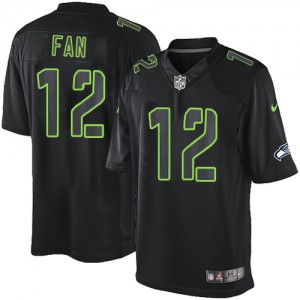 Hommes Nike Seattle Seahawks 12ème Fan Élite Noir Impact NFL Maillot Magasin