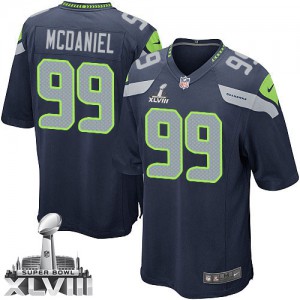 Jeunesse Nike Seattle Seahawks # 99 Tony McDaniel Élite bleu acier équipe couleur Super Bowl XLVIII NFL Maillot Magasin