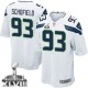Youth Nike Seattle Seahawks &93 O'Brien Schofield Elite White Super Bowl XLVIII NFL Jersey