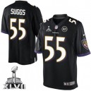 Youth Nike Baltimore Ravens &55 Terrell Suggs Elite Black Alternate Super Bowl XLVII NFL Jersey