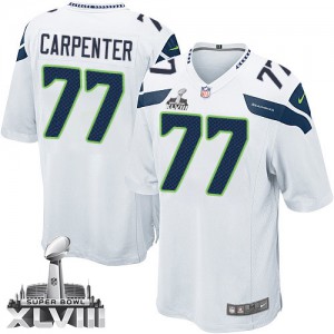 Jeunesse Nike Seattle Seahawks # 77 James Carpenter Élite blanc Super Bowl XLVIII NFL Maillot Magasin