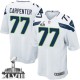 Youth Nike Seattle Seahawks &77 James Carpenter Elite White Super Bowl XLVIII NFL Jersey