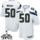 Youth Nike Seattle Seahawks &50 K.J. Wright Elite White Super Bowl XLVIII NFL Jersey