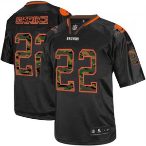 Hommes Nike Cleveland Browns # 22 Buster Skrine Élite noir Camo Fashion NFL Maillot Magasin