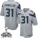 Youth Nike Seattle Seahawks &31 Kam Chancellor Elite Grey Alternate Super Bowl XLVIII NFL Jersey