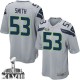 Youth Nike Seattle Seahawks &53 Malcolm Smith Elite Grey Alternate Super Bowl XLVIII NFL Jersey