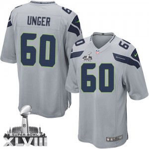 Jeunesse Nike Seattle Seahawks # 60 Max Unger Élite gris alternent Superbowl XLVIII NFL Maillot Magasin