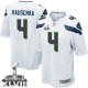 Youth Nike Seattle Seahawks &4 Steven Hauschka Elite White Super Bowl XLVIII NFL Jersey